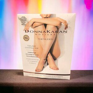 Donna Karan Toeless Control Top Pantyhose HOSIERY THE NUDES  Tall Tone B02 New